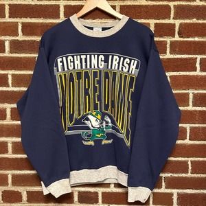 Vintage 90s Notre Dame Crewneck Sweatshirt / VTG Fighting Irish / Made in USA